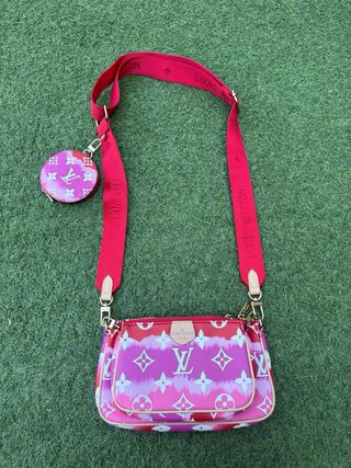 Bolso Louis Vuitton rosa y rojo