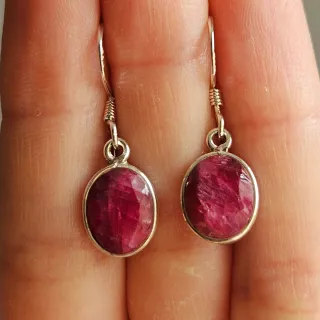 Pendientes Plata 935 con Rubí
