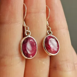 Pendientes Plata 935 con Rubí