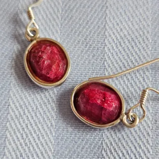 Pendientes Plata 935 con Rubí