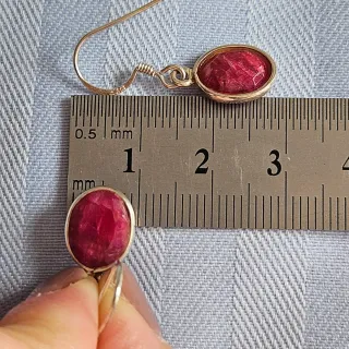 Pendientes Plata 935 con Rubí