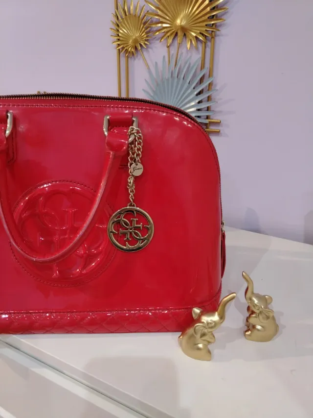 Bolso Guess Rojo Charol Original