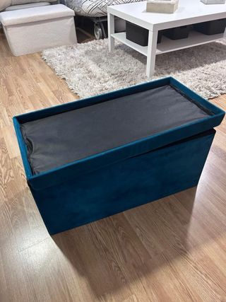 Baúl de almacenamiento azul de terciopelo