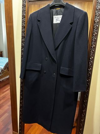 Abrigo Burberry Mujer T48 Azul Marino