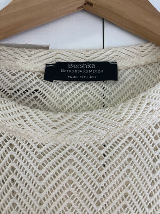 Bershka Camiseta Beige calada Talla XS