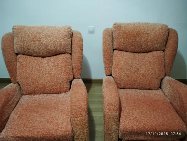 2 Sillones Relax Tela Naranja
