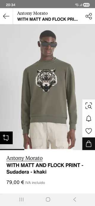 Sudadera Antony Morato Talla M Tigre