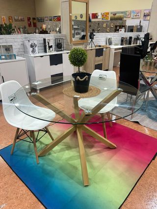 Mesa comedor cristal templado 120x75cm