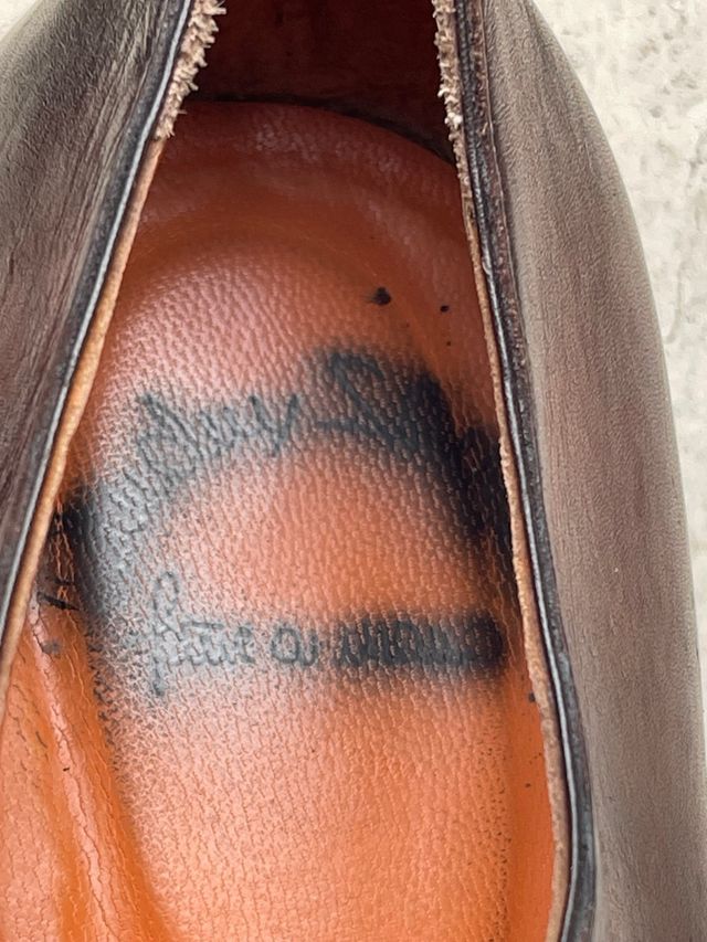 Scarpe fibbiate fatte a mano Santoni, marroni