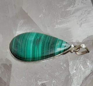 Colgante de Malaquita en Plata de Ley
