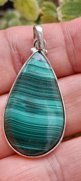 Colgante de Malaquita en Plata de Ley
