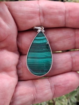 Colgante de Malaquita en Plata de Ley