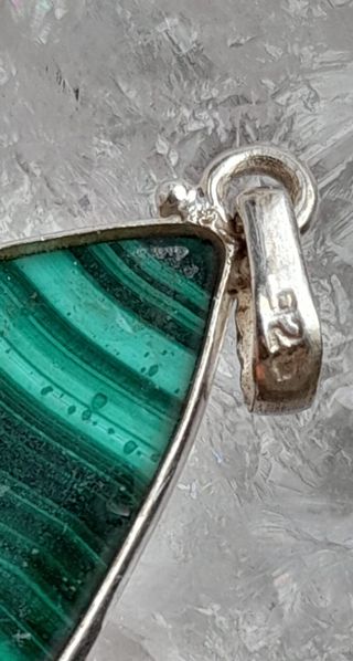 Colgante de Malaquita en Plata de Ley