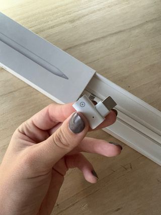 Apple Pencil di prima generazione con adattatore incluso.