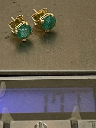 Pendientes Oro 18k Con 2.00 Ct Esmeraldas Colombia