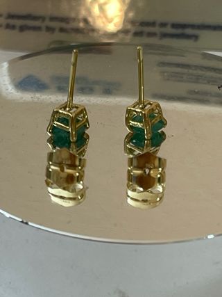 Pendientes Oro 18k Con 2.00 Ct Esmeraldas Colombia