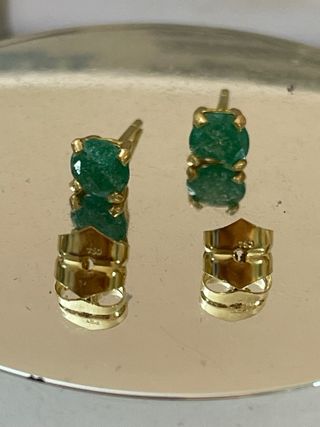 Pendientes Oro 18k Con 2.00 Ct Esmeraldas Colombia