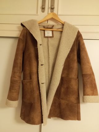 Abrigo Mango Borreguito Talla S Mujer