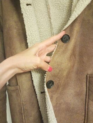 Abrigo Mango Borreguito Talla S Mujer