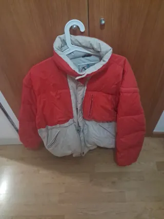 Chaqueta plumífero hombre talla M roja y beige