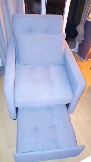 Sofá Cama 1 Plaza Gris Tela