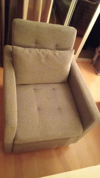 Sofá Cama 1 Plaza Gris Tela