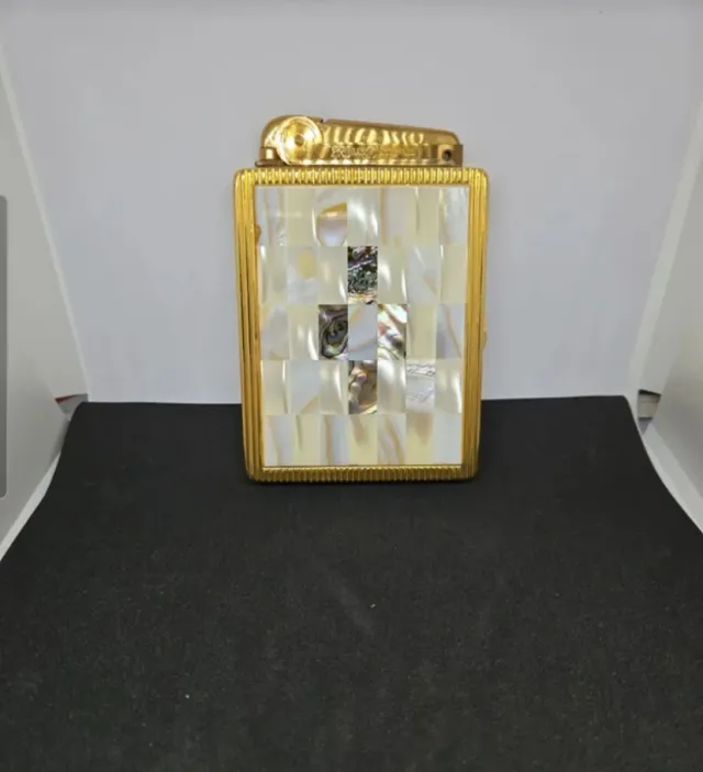 Portasigarette in metallo con inserti madreperla