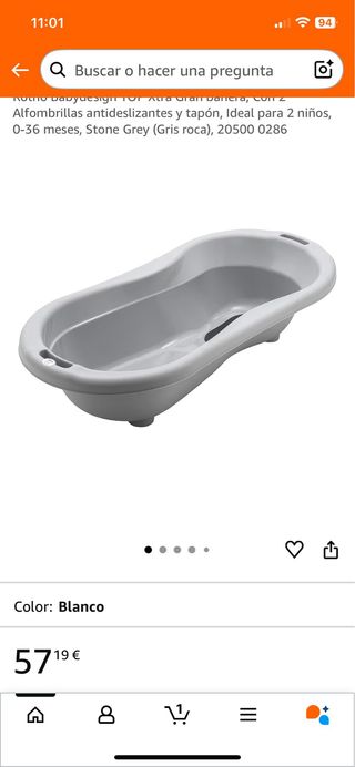 Bañera grande hasta los 6 o 7 años