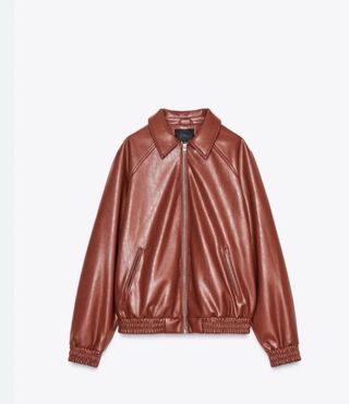 Chaqueta bomber efecto piel ZARA