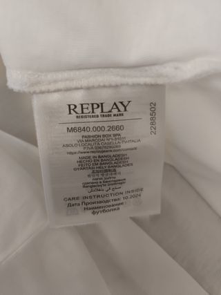 Camiseta Replay Original Blanca