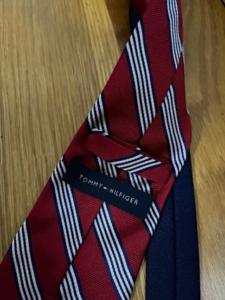 Corbata Massimo Dutti Rayas Morado Blanco