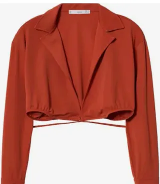 Camisa Mango Naranja Corta