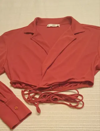 Camisa Mango Naranja Corta