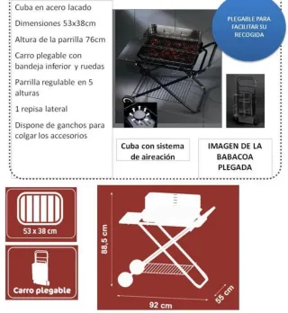 Barbacoa de carbón plegable