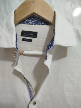 Camisa de lino beige