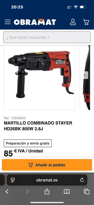 Taladro martillo Stayer HD26BK + broca hormigon 