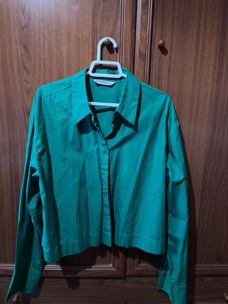Camisa verde manga larga