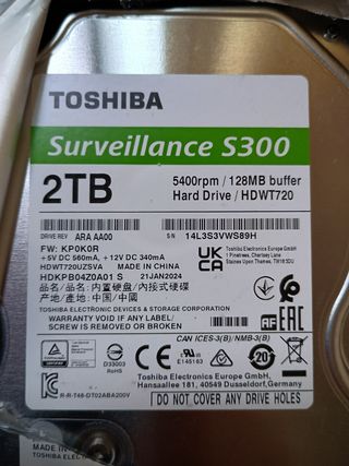 Disco Duro Toshiba Surveillance S300 2TB