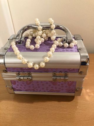 Joyero monedero metal morado y plata