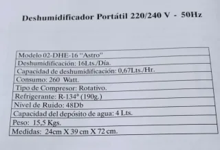 Deshumidificador ASTRO