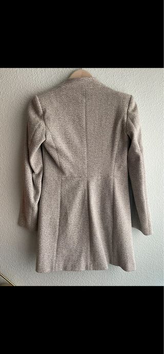 Abrigo gris y negro mujer levita talla S elegante