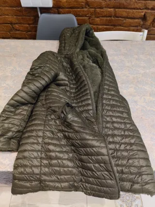 Parka reversible mujer verde oliva