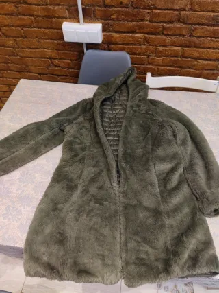 Parka reversible mujer verde oliva