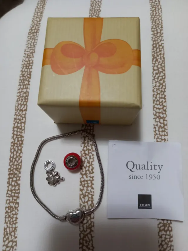 THUN Bracciale My Charms, quadrifoglio, perla