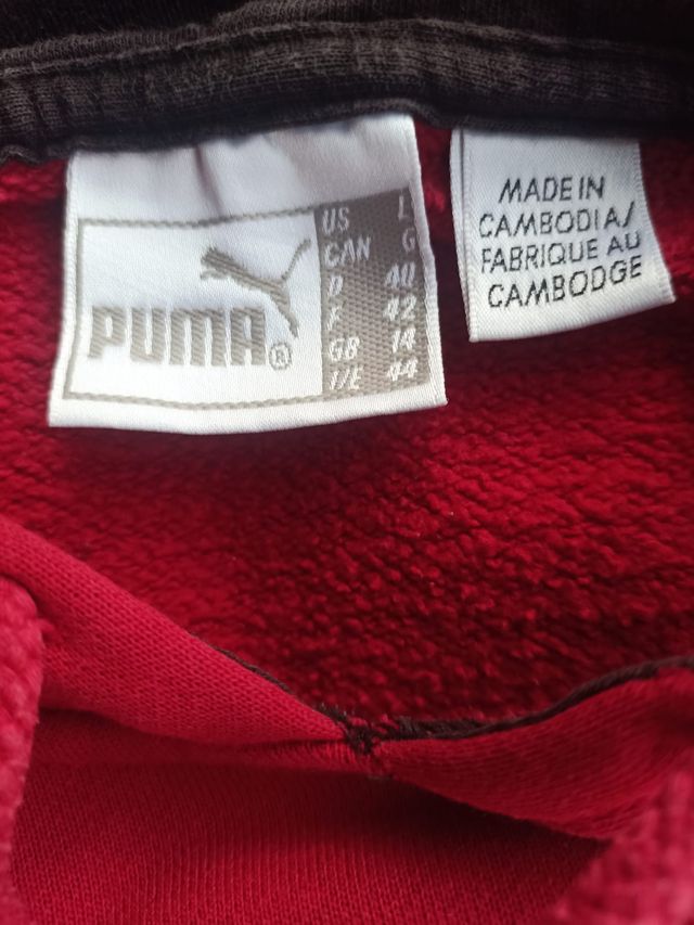 Sudadera Puma Roja Vintage – Estilo Deportivo.