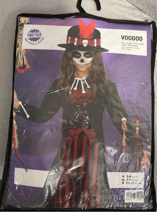 Disfraz de Voodoo carnavales y halloween  7-9 años