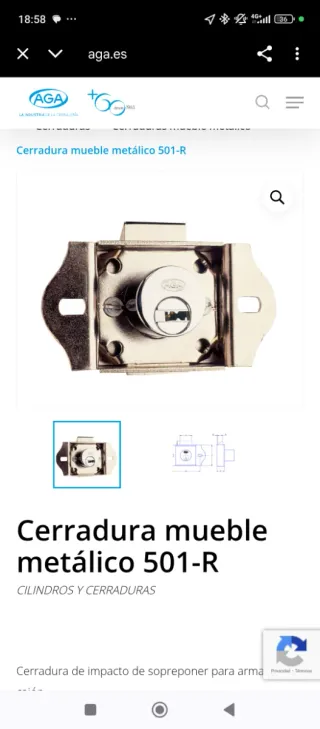 Cerradura cajón P1010C01860 CR