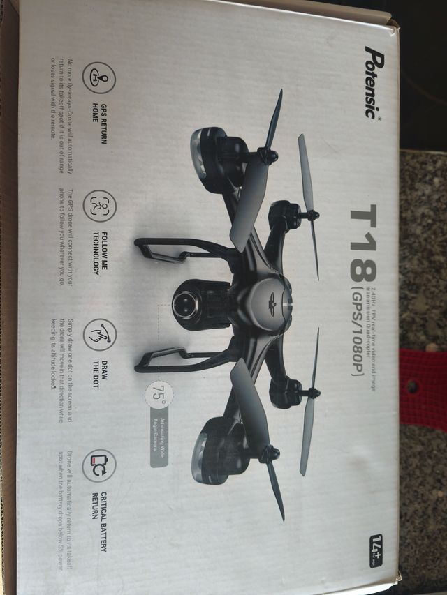 Dron Potensic T18 Negro y Plateado