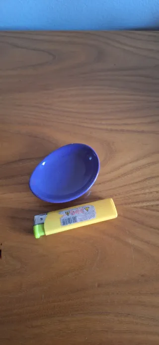 Ciotolina/Mistiera handmade Tabacco Ceramica Viola