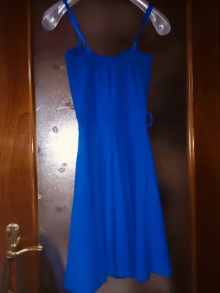 Vestido fiesta azul lentejuelas
